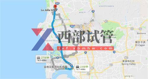 拉霍亞生育醫(yī)療中心(La Jolla)(圖7) 拉霍亞生育醫(yī)療中心路線